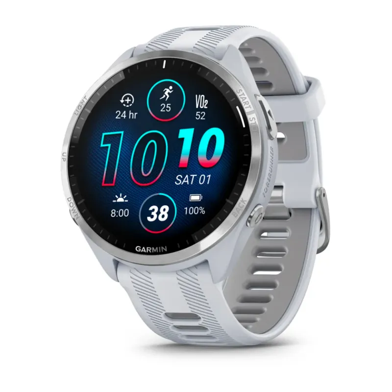 Garmin Forerunner 965 Titanium Bezel with Whitestone Case and Whitestone/Powder Grey Silic